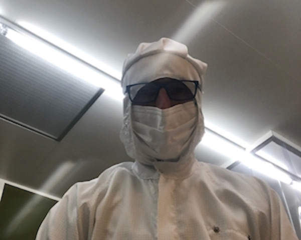 R.Bischofberger in full cleanroom-suit